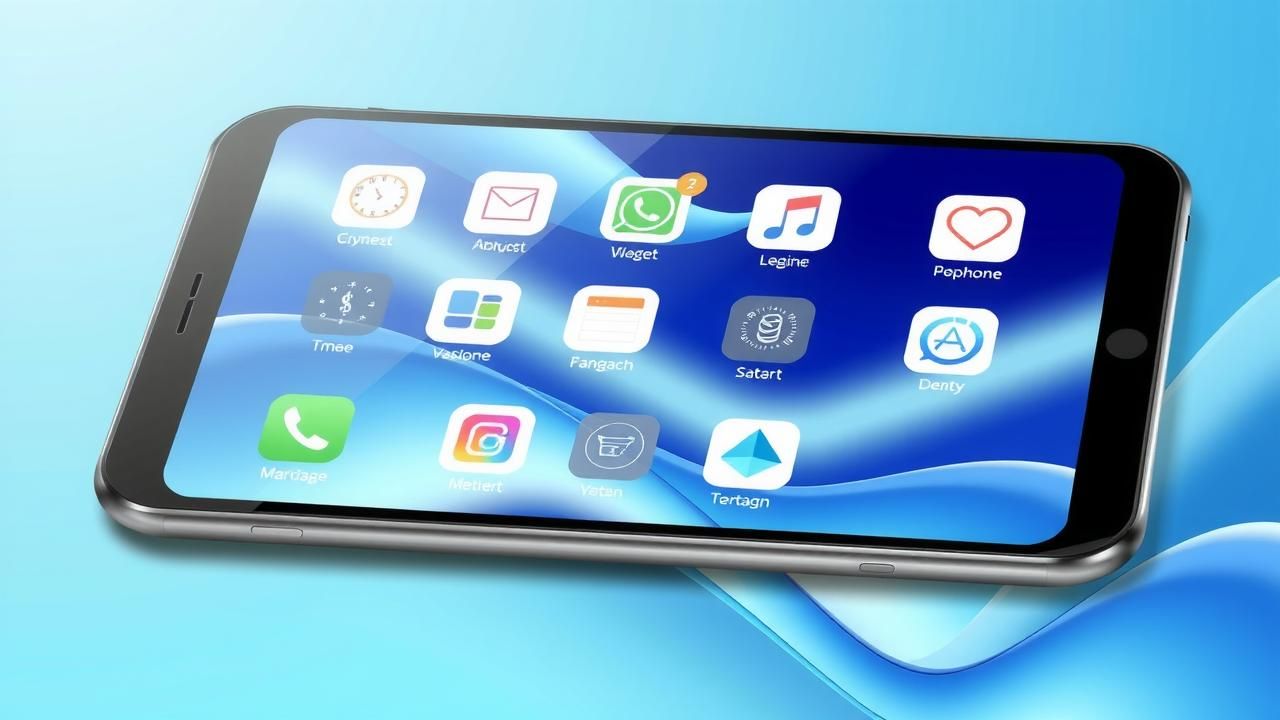 Modern icon designs showcasing a transparent aesthetic with liquid glass effect on devices and apps.
