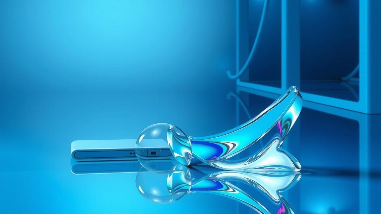 Translucent liquid glass concept with fluid colors representing mobile design updates in technology.